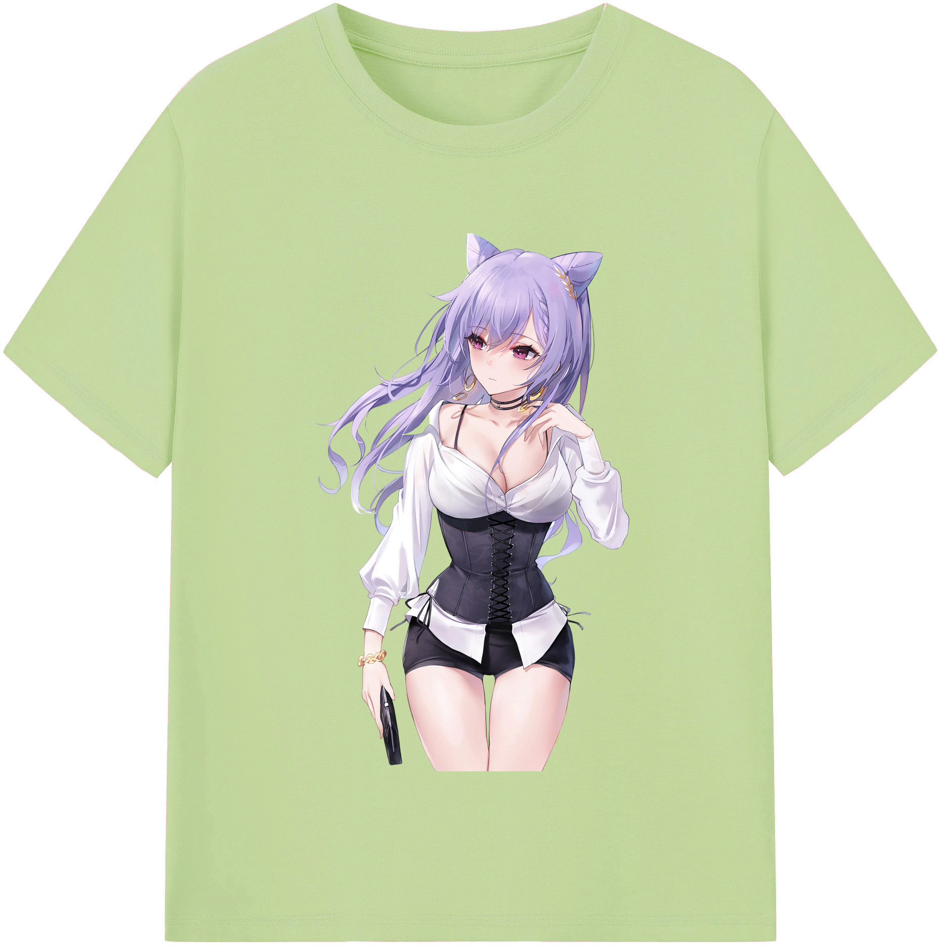 げんし神 刻晴 こくせい genshin Kokusei 綿100％半袖Tシャツ（フロントプリント）